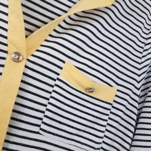 Charming Charlie Women's Button Down V Neck Pin Stripe Shirt Top Blouse - Picture 4 of 8